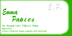 emma papics business card