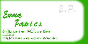 emma papics business card